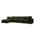 Lutyens Moss Green Velvet Modular Sofa, 4 - Piece Chaise - daals