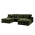 Lutyens Moss Green Velvet Modular Sofa, 5 - Piece U - Shape Set - daals