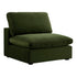Lutyens Moss Green Velvet Modular Sofa, Armless Seat - daals