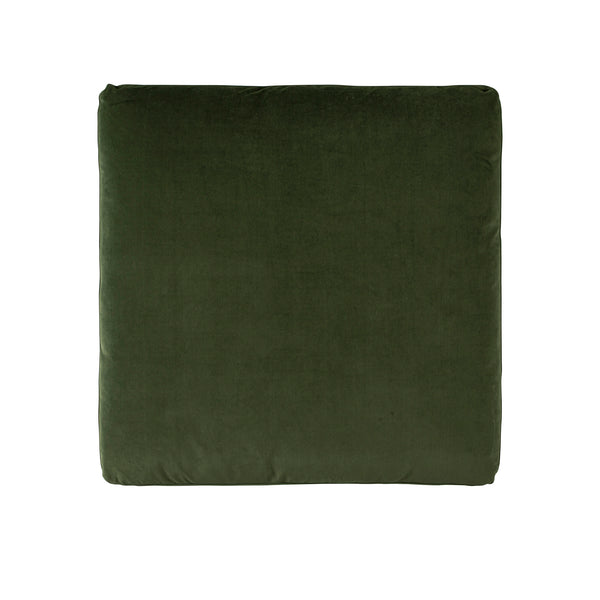 Lutyens Moss Green Velvet Modular Sofa, Stool