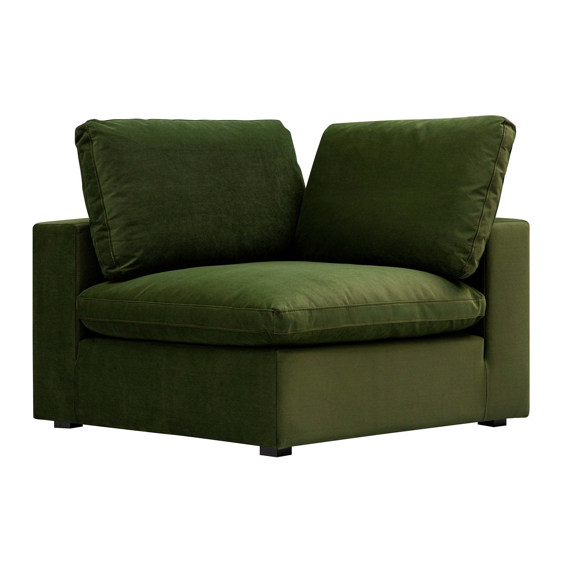 Lutyens Moss Green Velvet Modular Sofa, Corner Unit | daals