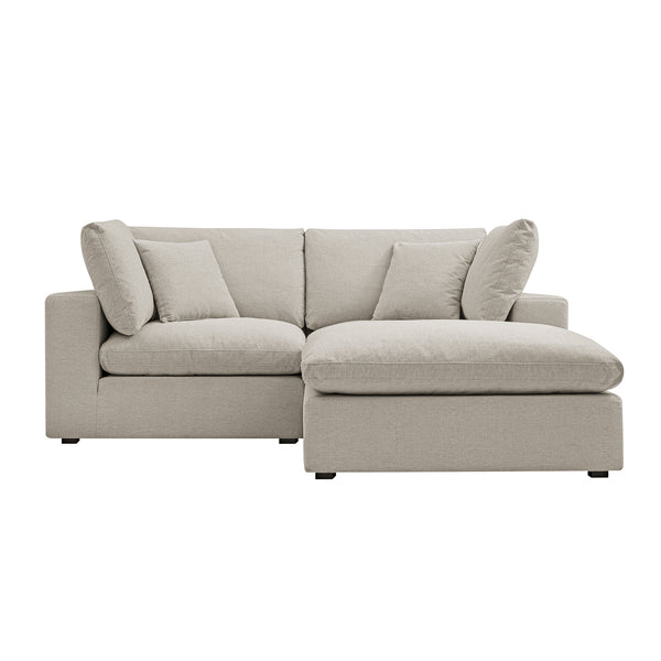Lutyens Oatmeal Weave Fabric Modular Sofa, 2 - Piece Chaise - daals