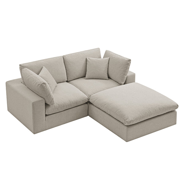 Lutyens Oatmeal Weave Fabric Modular Sofa, 2 - Piece Chaise - daals
