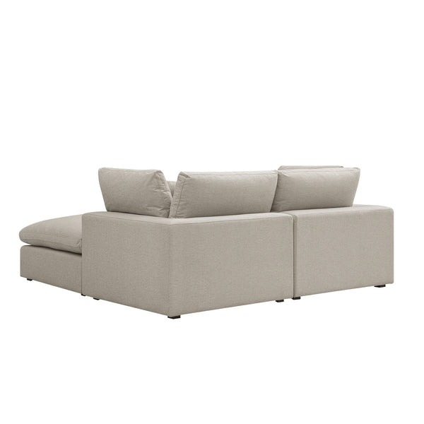 Lutyens Oatmeal Weave Fabric Modular Sofa, 2 - Piece Chaise - daals
