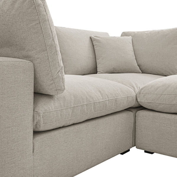 Lutyens Oatmeal Weave Fabric Modular Sofa, 2 - Piece Chaise - daals