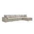 Lutyens Oatmeal Weave Fabric Modular Sofa, 4 - Piece Chaise - daals