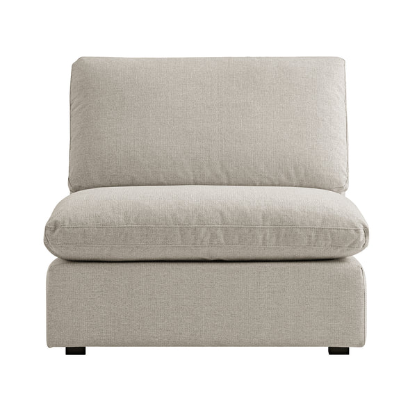 Lutyens Oatmeal Weave Fabric Modular Sofa, Armless Seat - daals