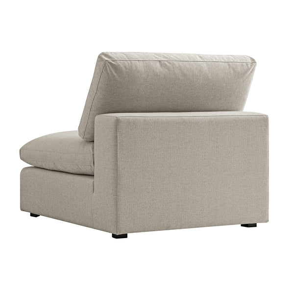 Lutyens Oatmeal Weave Fabric Modular Sofa, Armless Seat - daals