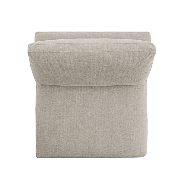 Lutyens Oatmeal Weave Fabric Modular Sofa, Armless Seat - daals