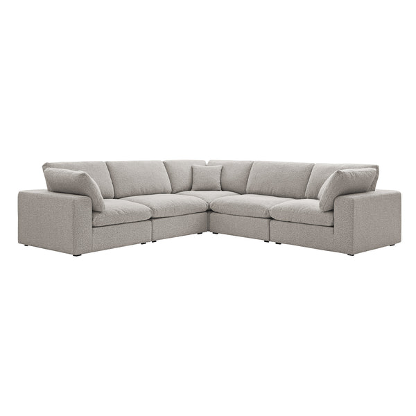 Lutyens Taupe Boucle Modular Sofa, 5-Piece Corner Set
