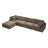 Lutyens Taupe Velvet Modular Sofa, 4 - Piece Chaise - daals
