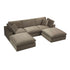 Lutyens Taupe Velvet Modular Sofa, 5 - Piece U - Shape Set - daals