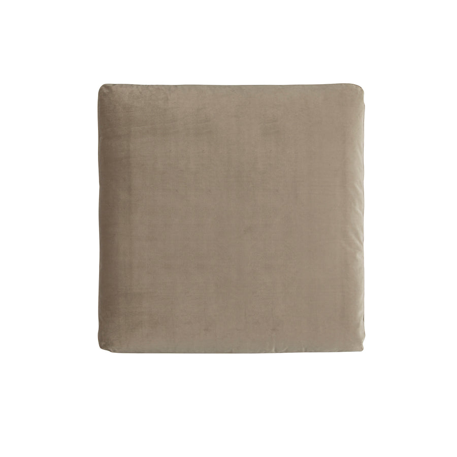 Lutyens Taupe Velvet Modular Sofa, Stool