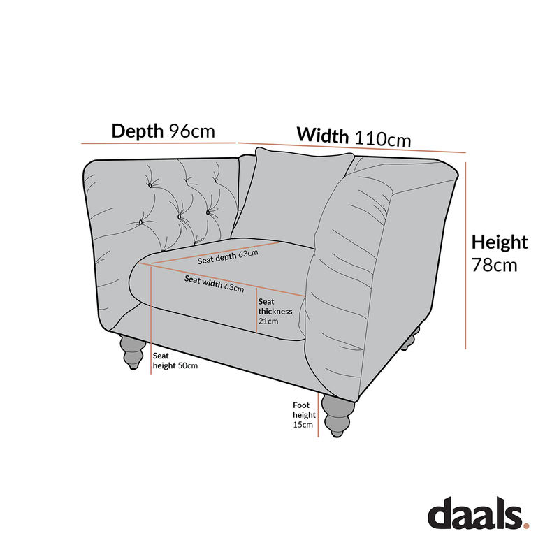 Ashby Chesterfield Armchair, Tan Faux Leather