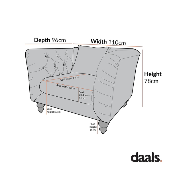 Ashby Chesterfield Armchair, Tan Faux Leather