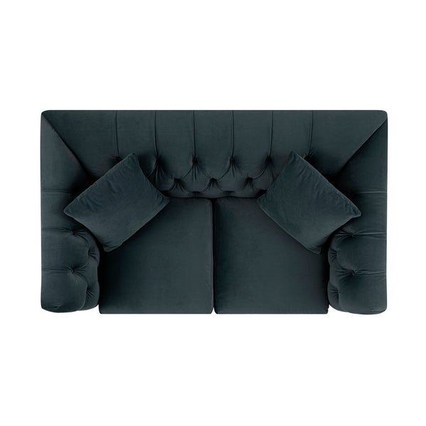 Ashby Chesterfield 2-Seater Sofa, Aegean Blue Velvet