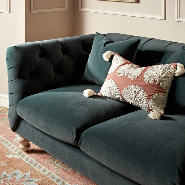 Ashby Chesterfield 2-Seater Sofa, Aegean Blue Velvet