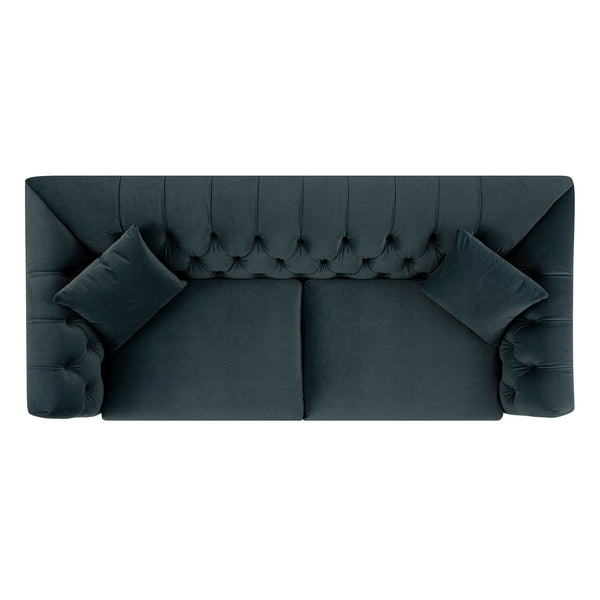 Ashby Chesterfield Large 3-Seater Sofa, Aegean Blue Velvet