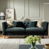 Ashby Chesterfield Large 3 - Seater Sofa, Aegean Blue Velvet - daals