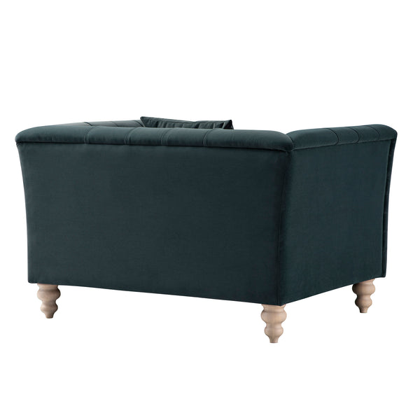 Ashby Chesterfield Loveseat, Aegean Blue Velvet