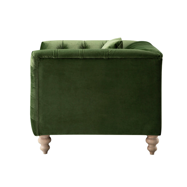 Ashby Chesterfield Armchair, Fern Green Velvet