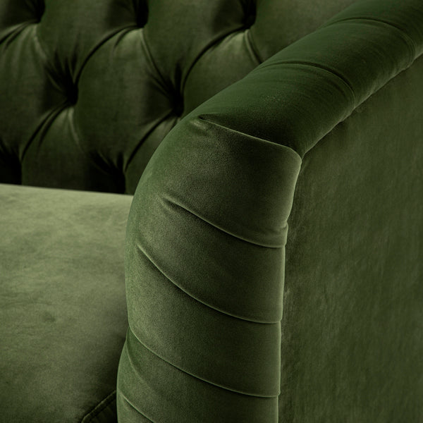 Ashby Chesterfield Armchair, Fern Green Velvet