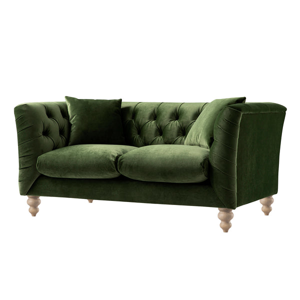 Ashby Chesterfield 2-Seater Sofa, Fern Green Velvet