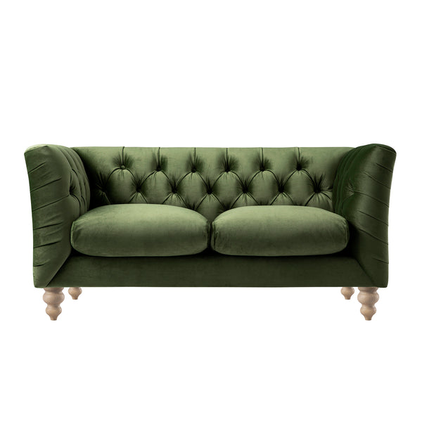 Ashby Chesterfield 2-Seater Sofa, Fern Green Velvet