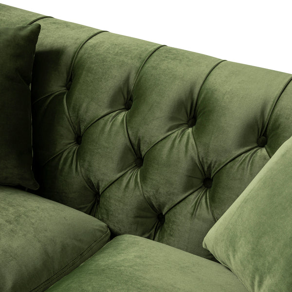 Ashby Chesterfield 2-Seater Sofa, Fern Green Velvet