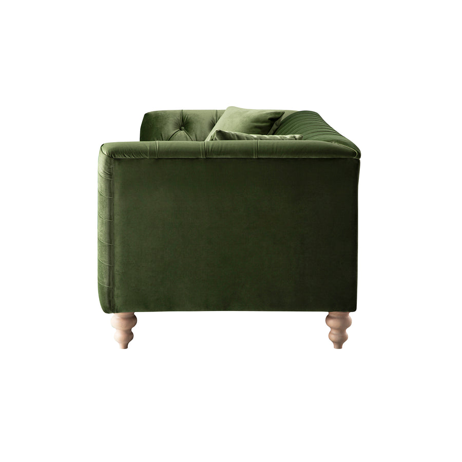 Ashby Chesterfield Large 3-Seater Sofa, Fern Green Velvet
