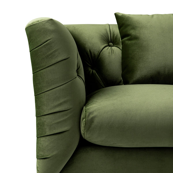 Ashby Chesterfield Large 3-Seater Sofa, Fern Green Velvet