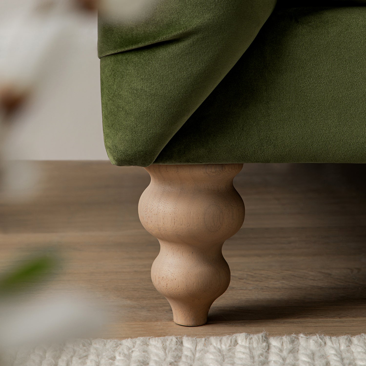 Ashby Chesterfield Large 3-Seater Sofa, Fern Green Velvet