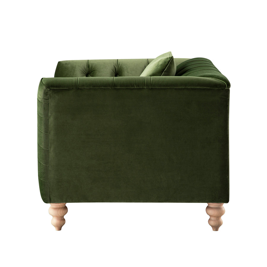 Ashby Chesterfield Loveseat, Fern Green Velvet - daals