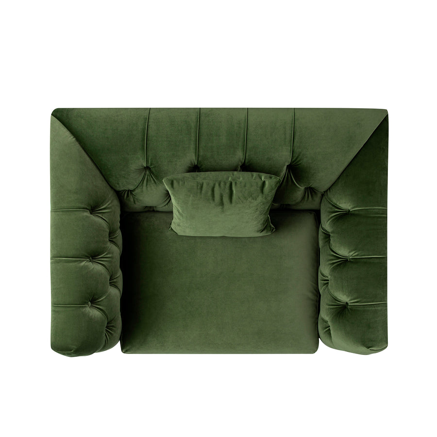 Ashby Chesterfield Loveseat, Fern Green Velvet - daals