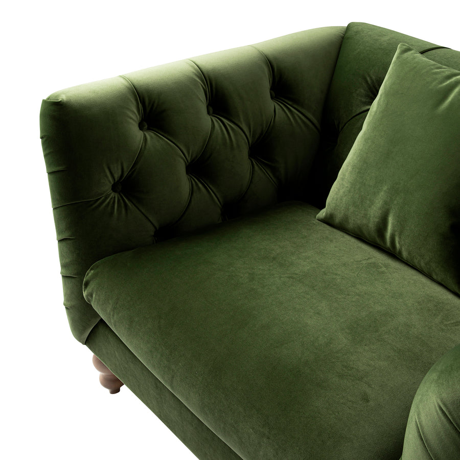 Ashby Chesterfield Loveseat, Fern Green Velvet - daals