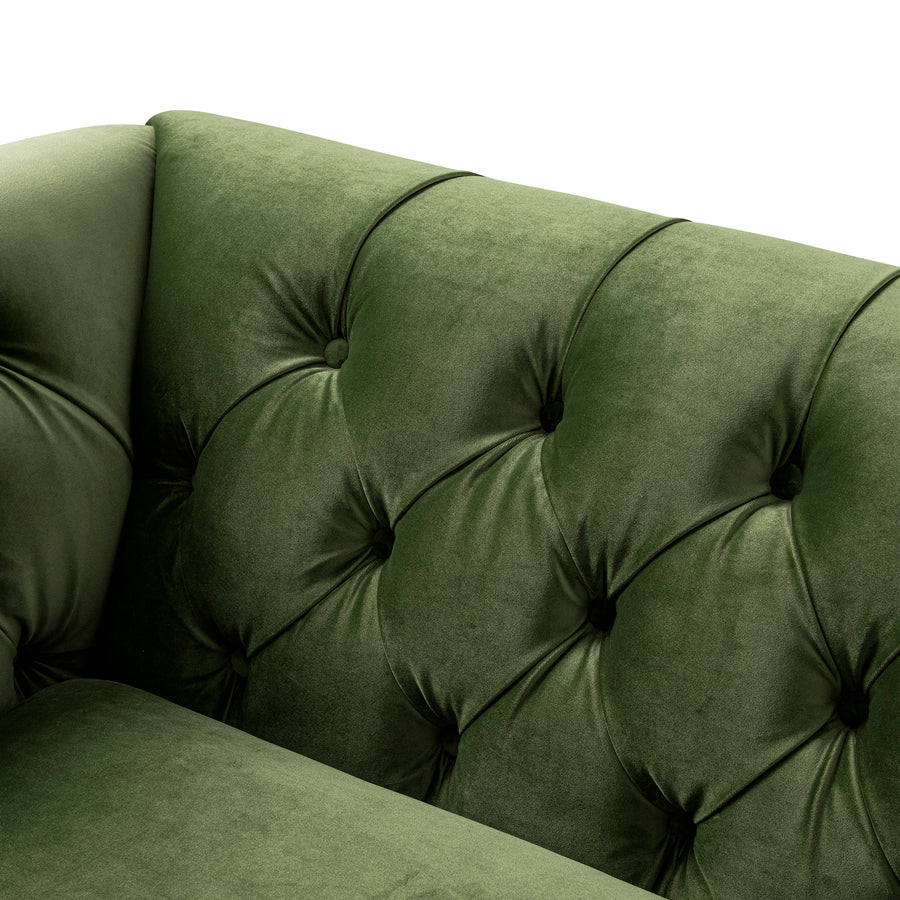 Ashby Chesterfield Loveseat, Fern Green Velvet - daals
