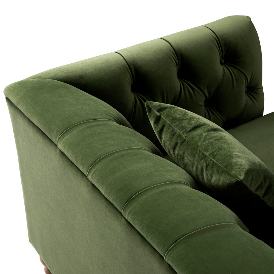 Ashby Chesterfield Loveseat, Fern Green Velvet - daals