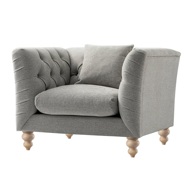 Ashby Chesterfield Armchair, Mist Grey Chenille