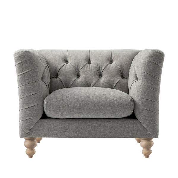 Ashby Chesterfield Armchair, Mist Grey Chenille
