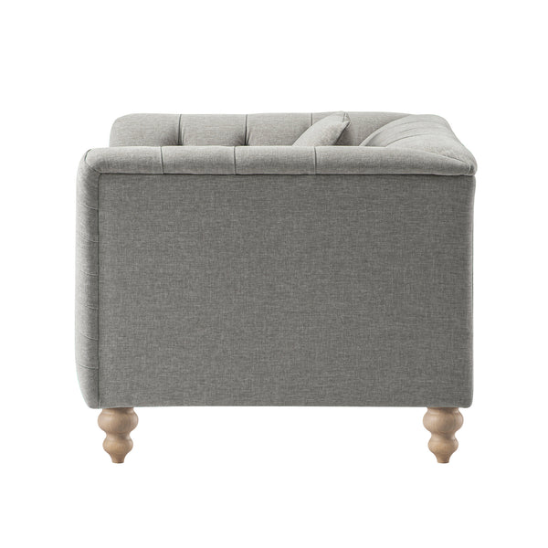 Ashby Chesterfield Armchair, Mist Grey Chenille