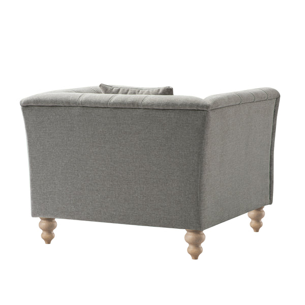 Ashby Chesterfield Armchair, Mist Grey Chenille