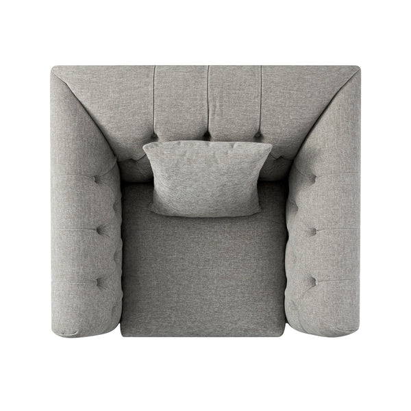 Ashby Chesterfield Armchair, Mist Grey Chenille