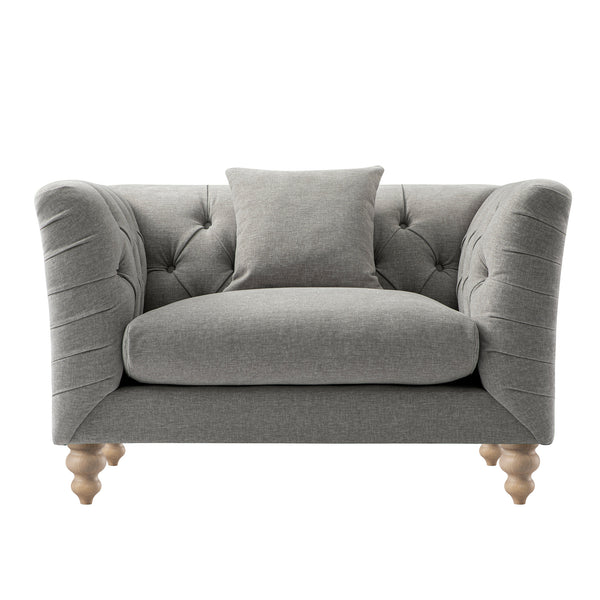 Ashby Chesterfield Loveseat, Mist Grey Chenille