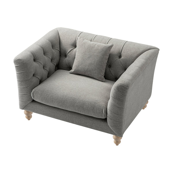 Ashby Chesterfield Loveseat, Mist Grey Chenille