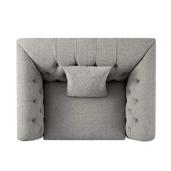 Ashby Chesterfield Loveseat, Mist Grey Chenille