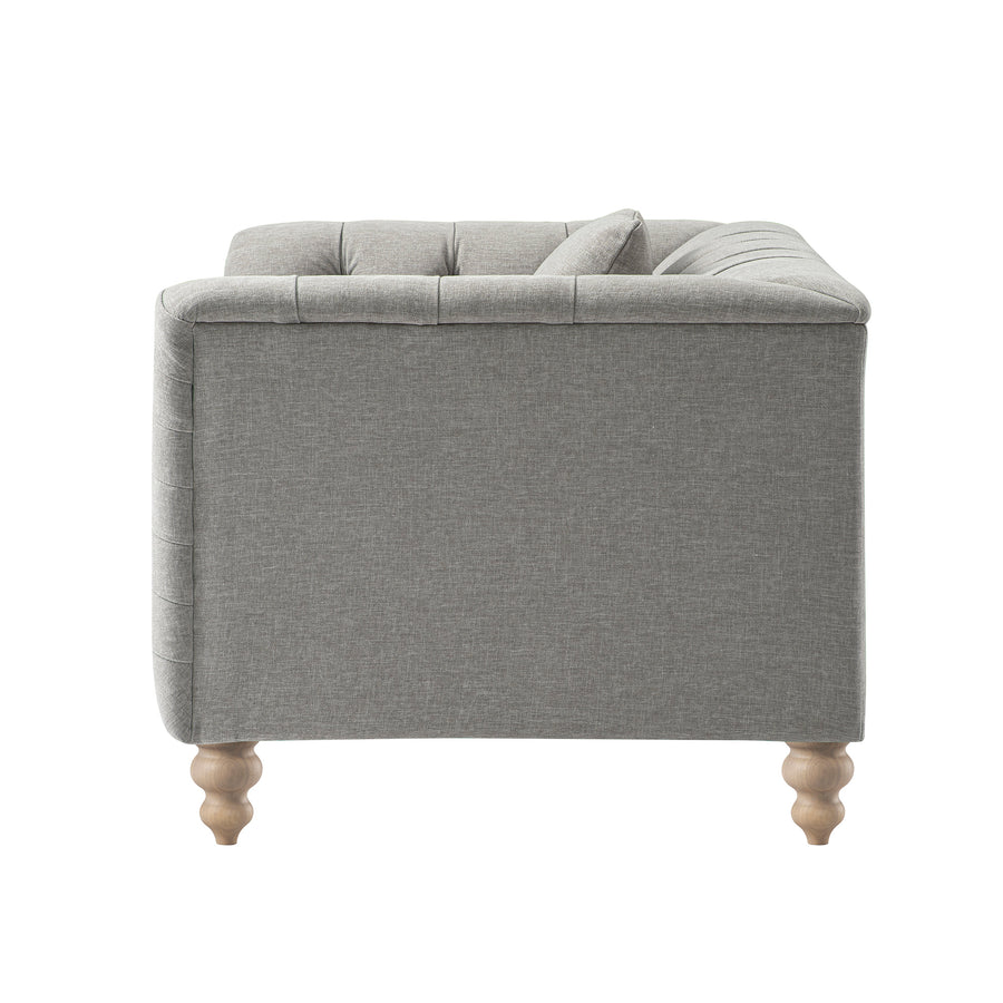 Ashby Chesterfield Loveseat, Mist Grey Chenille