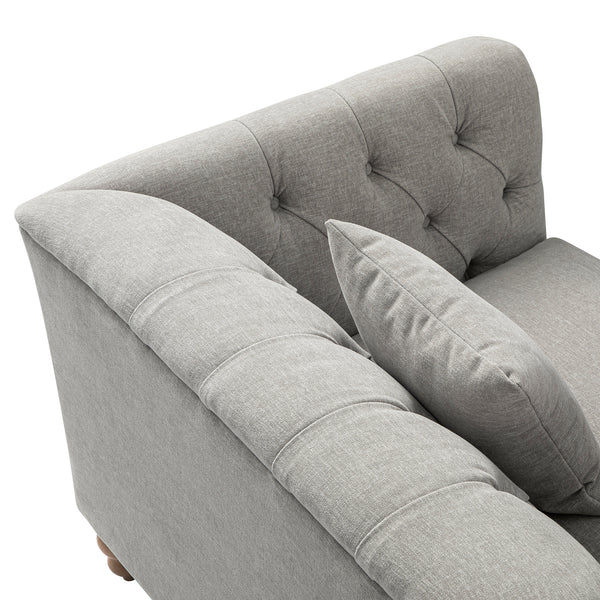 Ashby Chesterfield Loveseat, Mist Grey Chenille