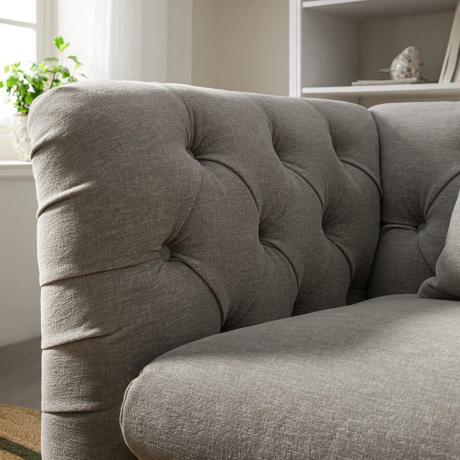 Ashby Chesterfield Loveseat, Mist Grey Chenille