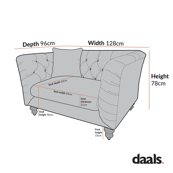 Ashby Chesterfield Loveseat, Tan Faux Leather