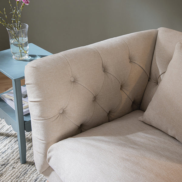 Ashby Chesterfield Armchair, Oatmeal Chenille